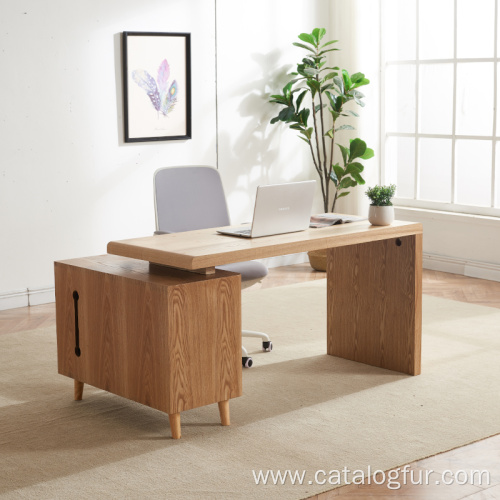 Simple Wooden Office Table With Drawer Study Room Desktop Computer Desk